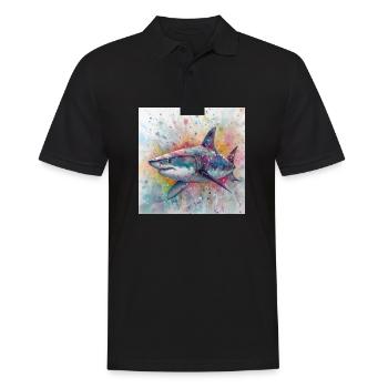 Modern & Colourful Shark Wall Art by Bodhi - Men's Polo Shirt - black - Front - Kai (181cm)