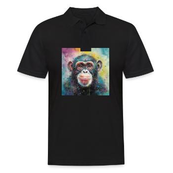 Modern & Colourful Chimpanzee Wall Art by Bodhi - Men's Polo Shirt - black - Front - Kai (181cm)