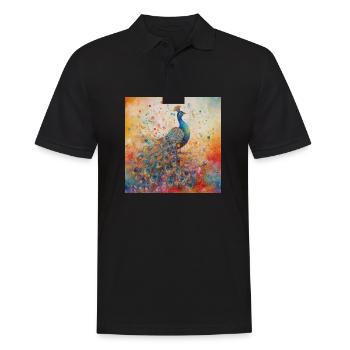 Modern & Colourful Peacock Wall Art by Bodhi - Men's Polo Shirt - black - Front - Kai (181cm)