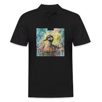 Modern & Colourful Duck Wall Art by Bodhi - Men's Polo Shirt - black - Front - Kai (181cm)