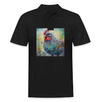 Modern & Colourful Chicken Wall Art by Bodhi - Men's Polo Shirt - black - Front - Kai (181cm)