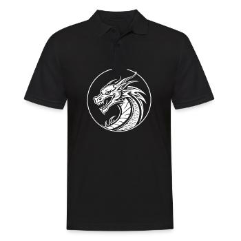 Drache Drachen Fantasie Mythologie - Männer Poloshirt - Schwarz - Vorne - Kai (181cm)