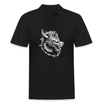 Drache Drachen Fantasie Mythologie - Männer Poloshirt - Schwarz - Vorne - Kai (181cm)