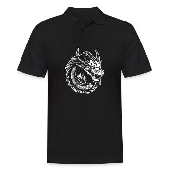 Drache Drachen Fantasie Mythologie - Männer Poloshirt - Schwarz - Vorne - Kai (181cm)