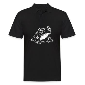 Frosch Amphibie Kröte - Männer Poloshirt - Schwarz - Vorne - Kai (181cm)