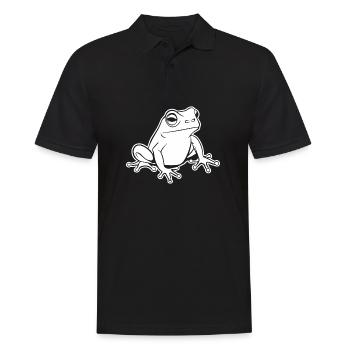 Frosch Amphibie Kröte - Männer Poloshirt - Schwarz - Vorne - Kai (181cm)