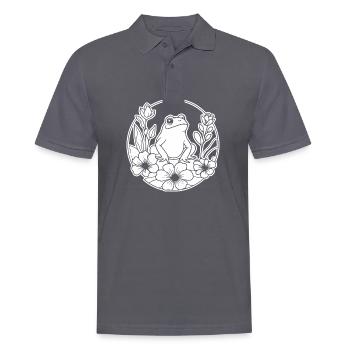 Frosch Amphibie Kröte - Männer Poloshirt - Anthrazit - Vorne - Nico (186cm)