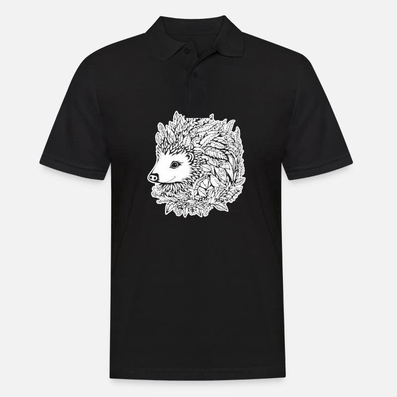 Igel Wald Stachelig Tier - Männer Poloshirt - Schwarz