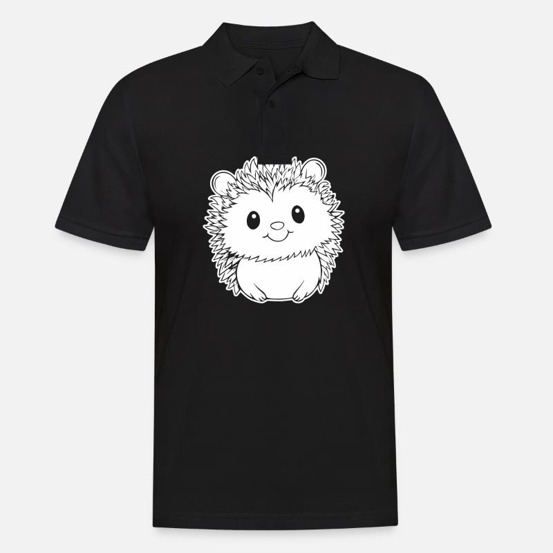 Igel Wald Stachelig Tier - Männer Poloshirt - Schwarz