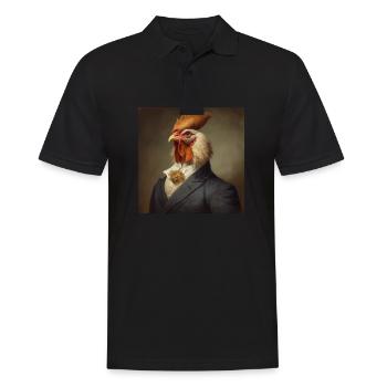 Chicken in a Suit - Victorian 1800s Style - Men's Polo Shirt - black - Front - Kai (181cm)