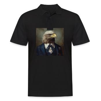Eagle in a Suit - Victorian 1800s Style - Men's Polo Shirt - black - Front - Kai (181cm)