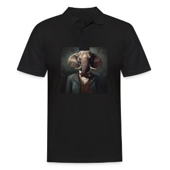Elephant in a Suit - Victorian 1800s Style - Men's Polo Shirt - black - Front - Kai (181cm)
