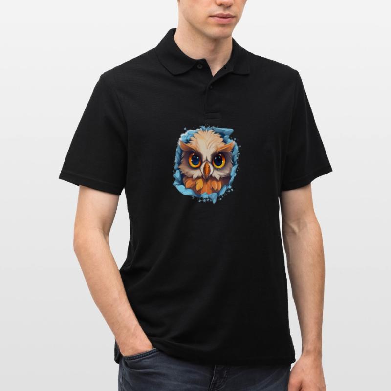 Niedliche Wachsame Eule | Nachtschwärmer Eule Männer Poloshirt