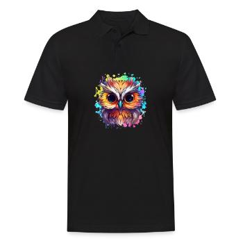 Cute Vigilant Owl | Night owl owl - Men's Polo Shirt - black - Front - Kai (181cm)