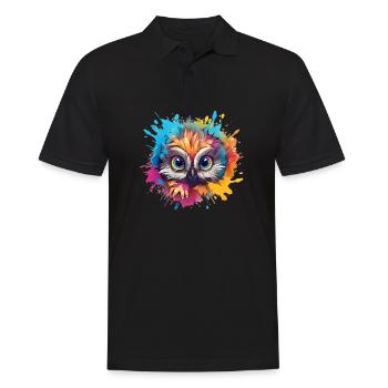 Cute Vigilant Owl | Night owl owl - Men's Polo Shirt - black - Front - Kai (181cm)