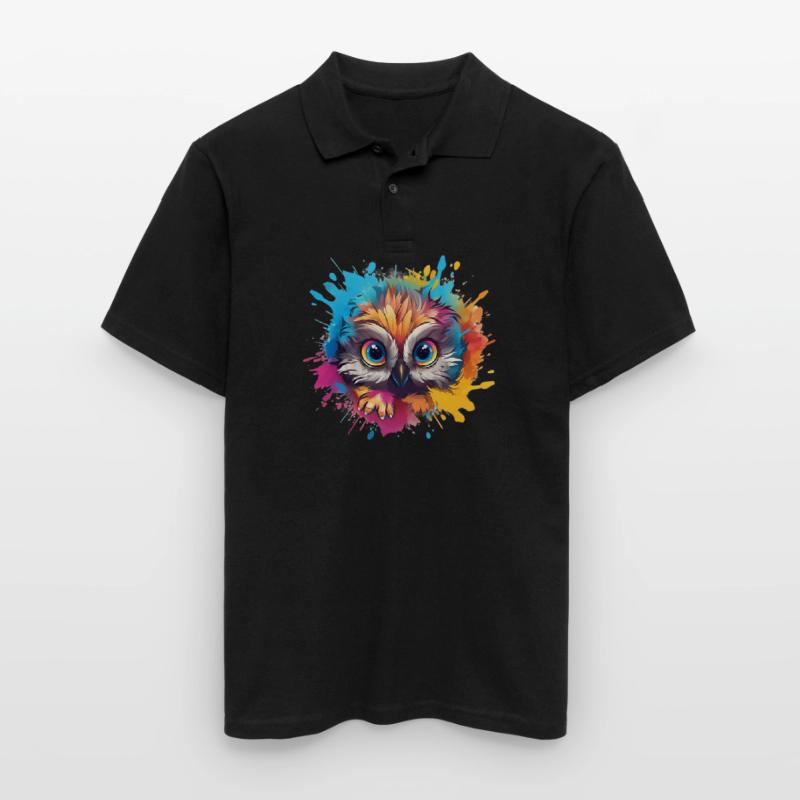 Niedliche Wachsame Eule | Nachtschwärmer Eule Männer Poloshirt