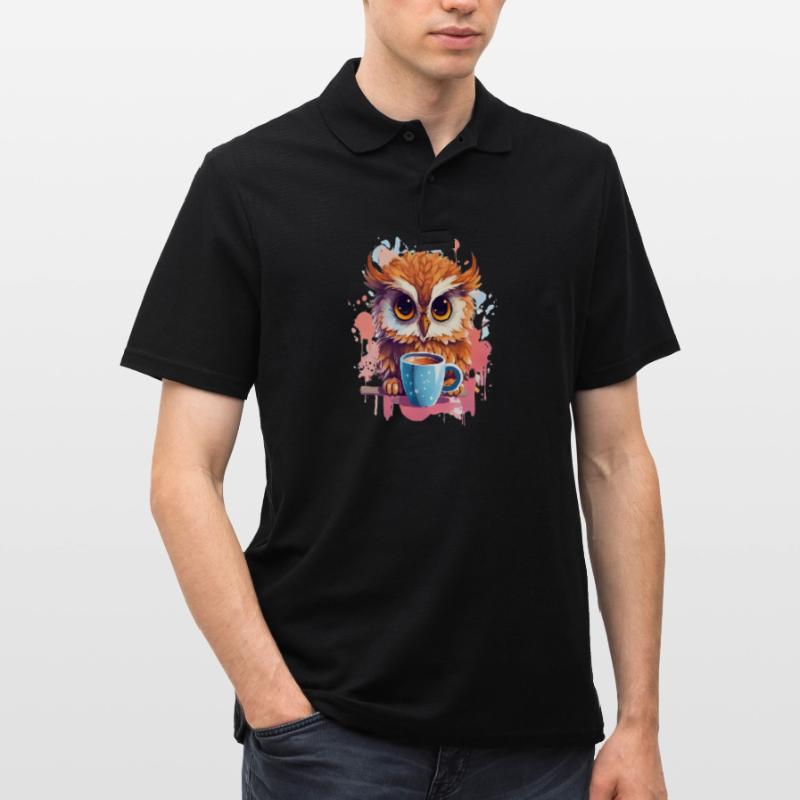 Niedliche Wachsame Eule | Nachtschwärmer Eule Männer Poloshirt