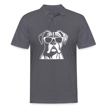 Races de chiens boxers - Polo Homme - charbon - Devant - Nico (186cm)