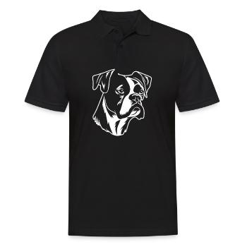Boxer Hund Hunderasse - Männer Poloshirt - Schwarz - Vorne - Kai (181cm)