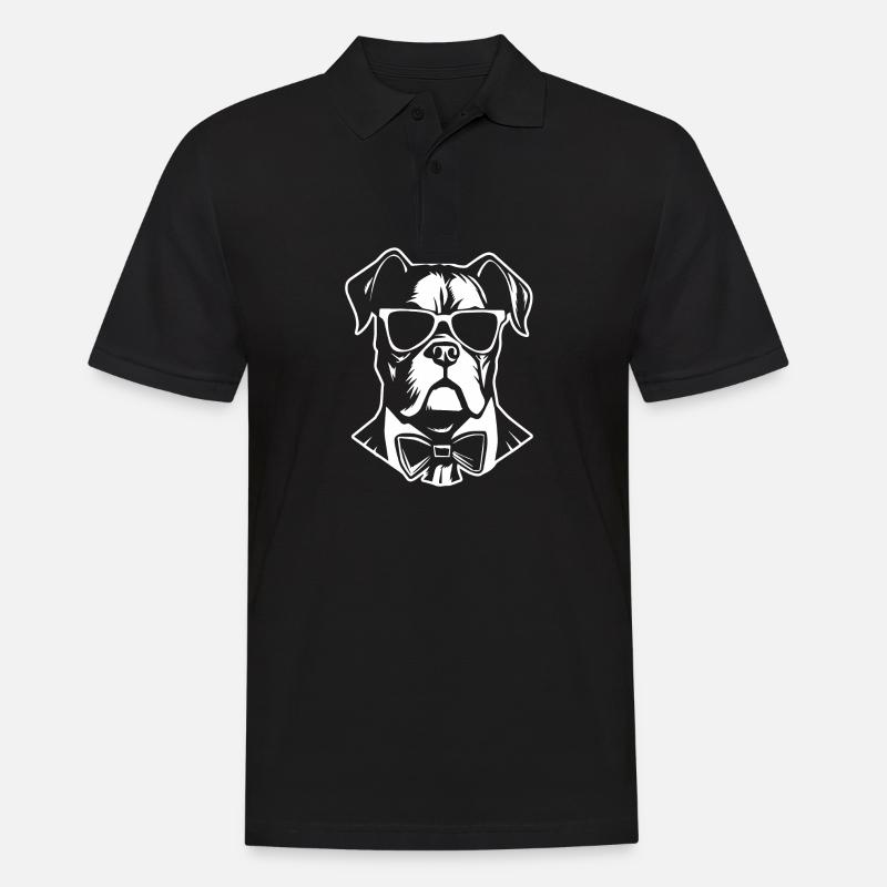 Races de chiens boxers - Polo Homme - noir