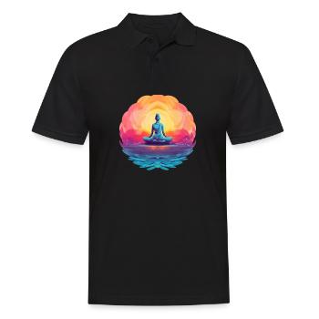 Yoga Méditation Femmes Lotus Flower Design - Polo Homme - noir - Devant - Kai (181cm)