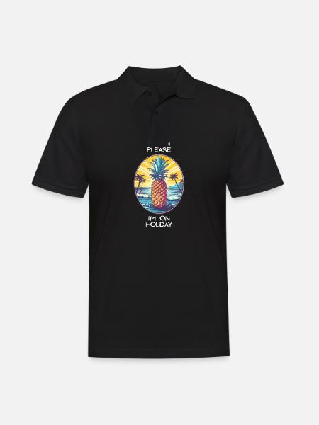 TropicPineapple Beachwear - Beach Please - Men's Polo Shirt - black