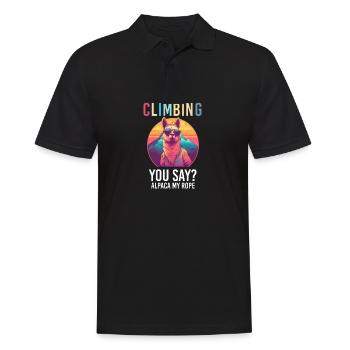 Alpaca with sunglasses - Alpaca My Rope Tee - Men's Polo Shirt - black - Front - Kai (181cm)