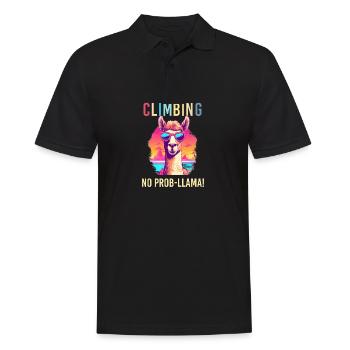 Alpaca with sunglasses - No prob-llama tea - Men's Polo Shirt - black - Front - Kai (181cm)
