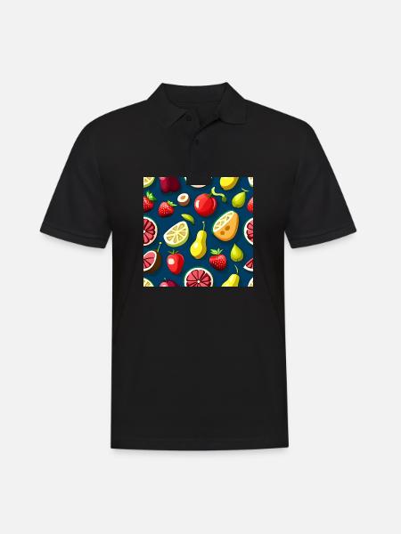 Fruit Medley Delight Pattern - Men's Polo Shirt - black