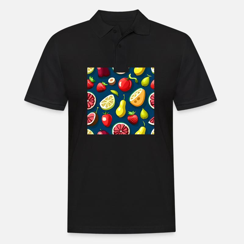Fruit Medley Delight Pattern - Men's Polo Shirt - black