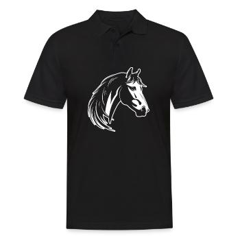 Poney tête de cheval - Polo Homme - noir - Devant - Kai (181cm)