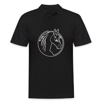 Poney tête de cheval - Polo Homme - noir - Devant - Kai (181cm)