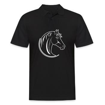 Poney tête de cheval - Polo Homme - noir - Devant - Kai (181cm)