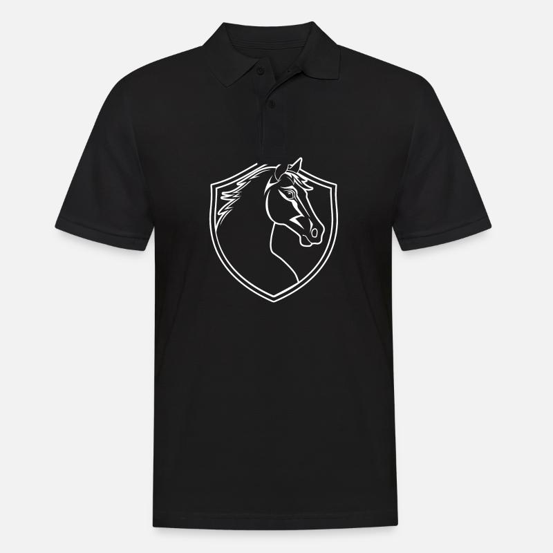 Pferd Pferdekopf Pony - Männer Poloshirt - Schwarz