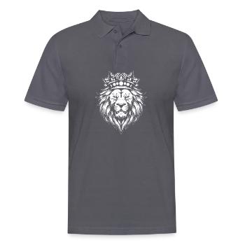 Löwe Löwenkopf Raubtier - Männer Poloshirt - Anthrazit - Vorne - Nico (186cm)