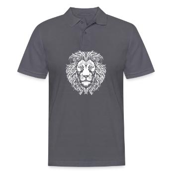 Löwe Löwenkopf Raubtier - Männer Poloshirt - Anthrazit - Vorne - Nico (186cm)