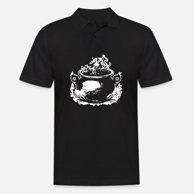 Cauldron Magical Witch Halloween - Men's Polo Shirt - black