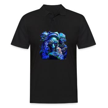Mafia martienne - Polo Homme - noir - Devant - Kai (181cm)