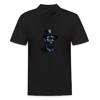 Lustige Patriotische Abe Abraham Lincoln USA Men - Männer Poloshirt - Schwarz - Vorne - Kai (181cm)