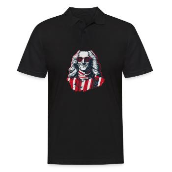 Patriotisch Stolz US George Washington Männer Frau - Männer Poloshirt - Schwarz - Vorne - Kai (181cm)