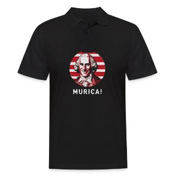 Patriotic USA Griddy George Washington Murica - Men's Polo Shirt - black - Front - Kai (181cm)