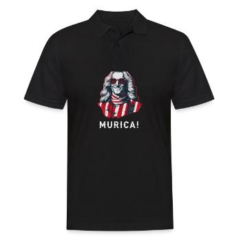 Patriotische USA Griddy George Washington Murica - Männer Poloshirt - Schwarz - Vorne - Kai (181cm)
