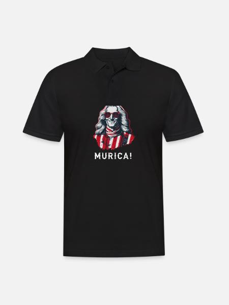 Patriotisk USA Griddy George Washington Murica - Herre poloshirt - sort