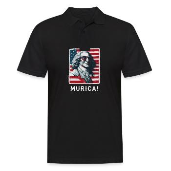 Patriotische USA Griddy George Washington Murica - Männer Poloshirt - Schwarz - Vorne - Kai (181cm)