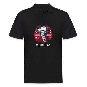 Patriotic USA Griddy George Washington Murica - Men's Polo Shirt - black - Front - Kai (181cm)