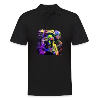 Mafia martienne - Polo Homme - noir - Devant - Kai (181cm)