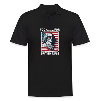 TOO COOL FOR BRITISH RULE | GEORGE Washington - Men's Polo Shirt - black - Front - Kai (181cm)
