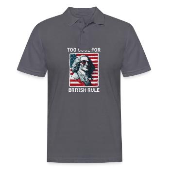 TOO COOL FOR BRITISH RULE | GEORGE Washington - Männer Poloshirt - Anthrazit - Vorne - Nico (186cm)