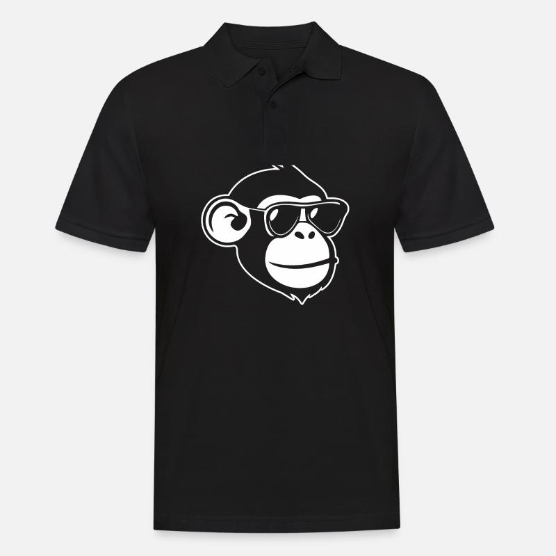 Affe Affen Affengesicht Dschungel - Männer Poloshirt - Schwarz