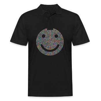 Emoji lachen bunt - Männer Poloshirt - Schwarz - Vorne - Kai (181cm)